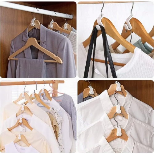 70 Pack Clothes Hanger Connector Hooks, Space Saving Wardrobe Cascade Hooks, Black and White