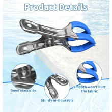 24 Pack Metal Pool Cover Clips with Protective Pads, Strong Grip Clamps for Above Ground Pools and Greenhouses