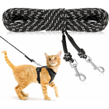 Reflecterende, 15 meter lange lijn voor katten, ontsnappingsbestendige trainingslijn voor buiten, geschikt voor kittens, puppy's en kleine h