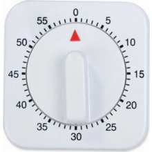 Minuteur de cuisine mécanique 60 minutes, minuteur manuel blanc à compte à rebours pour la cuisson, la pâtisserie et les œufs