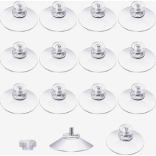 Lot de 15 ventouses filetées de 40 mm, transparentes avec écrou moleté, pour cuisine, salle de bain, fenêtres et miroirs