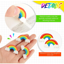 Ensemble de 24 crayons arc-en-ciel comprenant 12 crayons multicolores et 12 gommes pour le dessin, l'école et les loisirs créatifs.