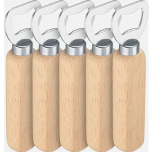 Lot de 5 ouvre-bouteilles en bois naturel, ouvre-bouteilles portables, cadeau personnalisé pour hommes et bars à domicile