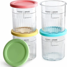 Lot de 4 pots à glace de 500 ml (1 pinte) pour sorbetières NC500 et NC501, sans BPA, avec couvercles, compatibles lave-vaisselle.