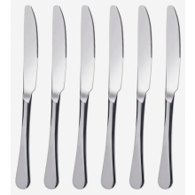 Ensemble de 6 couteaux de table, couteaux de 23 cm en acier inoxydable, couverts polis compatibles lave-vaisselle