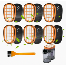 Lot de 6 filtres de rechange pour aspirateurs sans fil, FC5005/01, compatibles avec les modèles FC6812, FC6813, FC6822 et FC6823.