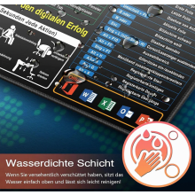 Large Non-Slip Mouse Pad with Spreadsheet Keyboard Shortcuts, Precise Control for Office and Gaming, 400 x 900 x 2 mm