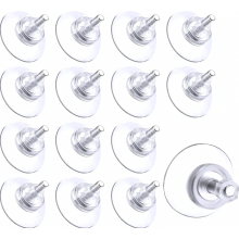 15 Pack Clear Threaded Suction Cups 30 mm with Knurled Nuts for Kitchen Bathroom Windows and Glass
