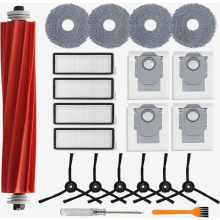 Ensemble d'accessoires de rechange pour aspirateur robot comprenant une brosse principale, des filtres HEPA, des sacs à poussière, des linge