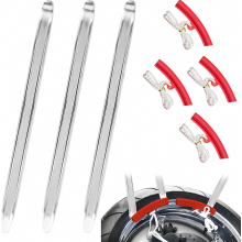Juego de 3 palancas para neumáticos de 30 cm con 4 protectores de llanta, herramientas portátiles para cambiar neumáticos de motocicleta, bi