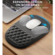Ergonomische gelmuismat met polssteun, traagschuimondersteuning, massagetextuur, antislip onderkant, zwart