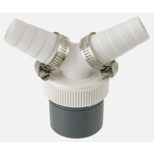 Y-adapter voor wasmachineafvoer, dubbele connector compatibel met vaatwasser en droger, 19-24 mm inlaat, 40 mm uitlaat
