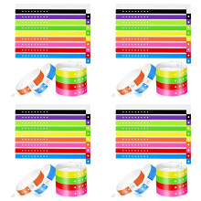 240 Pezzi di Braccialetti In Vinile In 10 Colori, Braccialetti In Plastica per Eventi, Braccialetti In Plastica Neon per Eventi