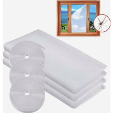 Malla mosquitera recortable para ventanas, paquete de 3 unidades de 150 x 200 cm, para protección contra insectos, color blanco.