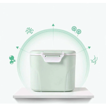 600 ml dispenser voor babyvoedingpoeder, draagbare opbergcontainer met afstrijker, groen, groot