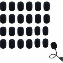 Set van 24 schuimrubberen windschermen voor dasspeld- en headsetmicrofoons, voor gebruik in het onderwijs, op het podium en tijdens vergader