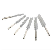 12PCS 8-19mm Drill Wire Brush Hexagonal Rod Deburring Pipe Brush Set Nylon 1/4 Inch Drill Cleaning Wire Brush