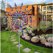 3D Metal Windmill Kinetic Wind Spinner with Garden Stake for Yard, Patio and Outdoor Garden Decor