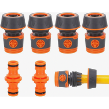 Slangkoppelingenset, 4 stuks 3/4 inch (19 mm) slangkoppelingen met 2 koppelstukken voor tuinslangverlenging