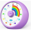 Visual Timer for Kids, 60 Minute Countdown Clock for Classroom Office Kitchen, Quiet Rainbow Desk Timer, Purple 1