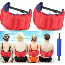 Paquete de 2 cinturones de natación inflables, ayuda ajustable para nadar para niños y adultos, entrenamiento en deportes acuáticos.
