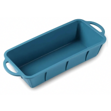 Moule à cake en silicone avec cadre en acier inoxydable, moule antiadhésif pour pain et gâteau, idéal pour les cakes.