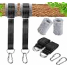 Stevige ophangbanden voor schommels en hangmatten, 2 x 150 cm nylon boombeschermers met karabiners, D-ringen en opbergtas.