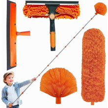 6 m telescopische stofdoek met microvezelkop, raamwisser en spinnenwebborstel voor plafonds