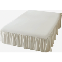 Bedrok met ruches, 180 x 200 cm, met een hoogte van 43 cm, elegante volant voor tweepersoonsbedden en slaapkamerdecoratie.