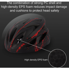 Ultraleichter Unisex-Fahrradhelm für Erwachsene mit Brille, schwarz und rot, für Outdoor-Sportarten und Rennradfahren