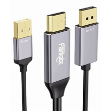 Active HDMI to DisplayPort Cable 4K 60Hz, 2 m Directional HDMI Input to DP Output Adapter for PC, Monitor, Laptop