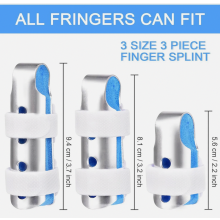 Vingerspalkenset, 3 stuks vingerbeschermers voor gebroken vingers, artritis, knokkelondersteuning en immobilisatie.