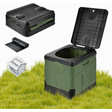 Foldable Portable Camping Toilet with 12 Toilet Bags, Stable Compact WC for Outdoor Camping and Festivals