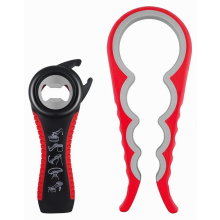 Set van 2 flesopeners voor senioren, een 5-in-1 blikopener en een 4-in-1 potopener voor het gemakkelijk openen van draaidoppen.