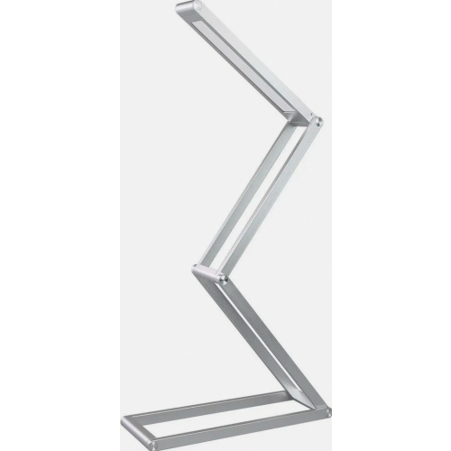 LED Desk Lamp, Dimmable and Foldable Rechargeable Aluminium Table Light with Daylight Mode, Silver