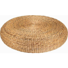 Puf tejido de jacinto de agua, reposapiés redondo natural para la decoración de interiores de la sala de estar y el dormitorio.