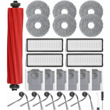 Kit d'accessoires pour aspirateur robot de 25 pièces compatible avec les modèles QV 35A, QV 35S, QR 598 et QR 798 : brosses, sacs et filtre