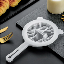 Passoire fine en nylon 400 mesh avec poignée, tamis de cuisine en plastique pour huile, jus, lait, boissons au soja, vin et café
