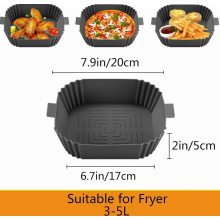 Moule à pâtisserie en silicone gris pour friteuse à air, doublure de panier antiadhésive réutilisable pour la cuisson et la pâtisserie