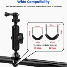 Support universel en métal pour guidon de vélo et de moto, support réglable à 360 degrés pour caméras d'action