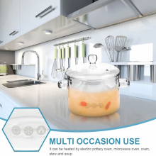Casserole en verre borosilicate résistant à la chaleur avec couvercle, 1600 ml, idéale pour les ramen, les soupes, le micro-ondes et le four