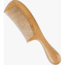 Handmade 100 Percent Natural Green Sandalwood Hair Comb, Fine Tooth Anti Static Detangling Wooden Comb