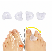 Lot de 4 séparateurs d'orteils en gel pour la correction des oignons, des orteils qui se chevauchent, des orteils en marteau et du hallux va