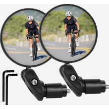 2 Pack 360 Degree Rotatable Bicycle Mirrors, Universal Handlebar Rear View Mirrors for City and Mountain Bikes