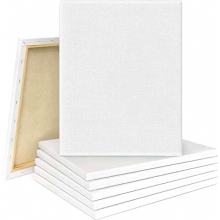 Paquete de 10 lienzos estirados de 30 x 40 cm, lienzos blancos 100 % algodón para artistas, ideales para pintura acrílica, al óleo y dibujo.