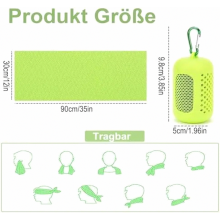 Kühlende Handtücher, 3er-Pack, schnelltrocknende Mikrofaser-Sporthandtücher mit Silikonhüllen für Fitnessstudio und Reisen, 30 x 90 cm