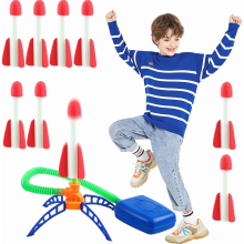 Lanciarazzi giocattolo in schiuma per bambini, con 6 razzi e piattaforma di lancio, ideale per giocare all'aperto in giardino, in spiaggia o