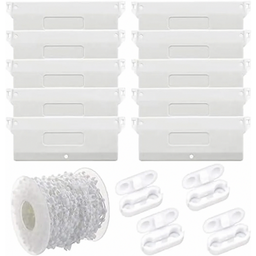 10 PCS Vertical Blind Bottom Weights Replacement Plates for Lamella Curtain Slats, White Plastic