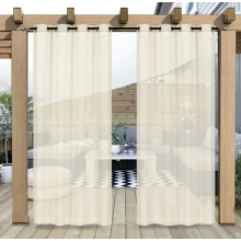Tende da esterno trasparenti impermeabili con occhielli, pannelli beige effetto lino per gazebo da patio, 2 pezzi, 134 x 210 cm