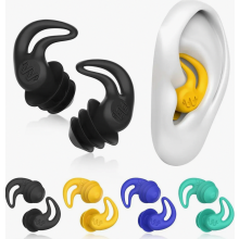 Conjunto de 4 pares de protetores auriculares de silicone à prova d'água para nadadores adultos, reutilizáveis e macios, ideais para natação